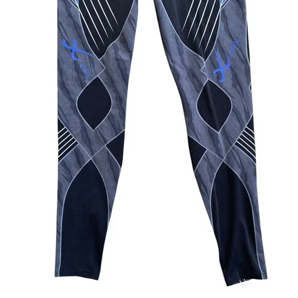 🏃♂️ CW-X Stabilyx Running Leggings L Blue Black Compression Spandex - Picture 4 of 9